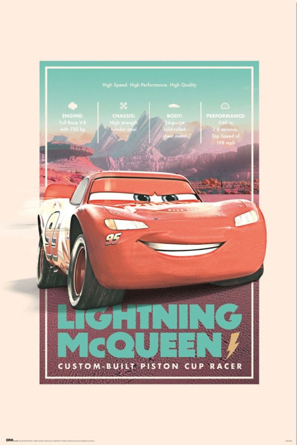 Grupo Erik Poster Disney Pixar - Cars - Vintage 61x91,5cm Divers