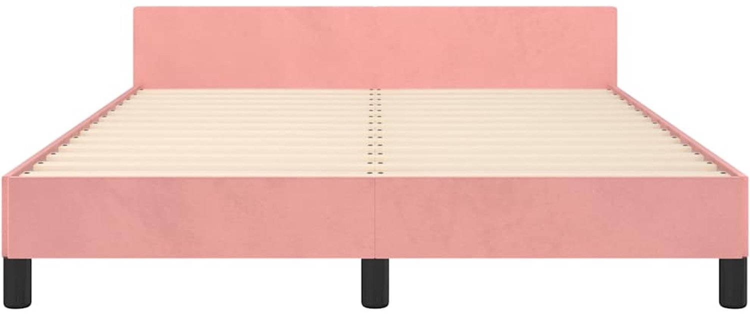vidaXL bedframe 140 x 190 cm - fluweel - roze - Inclusief textielbeschermer 500 ml