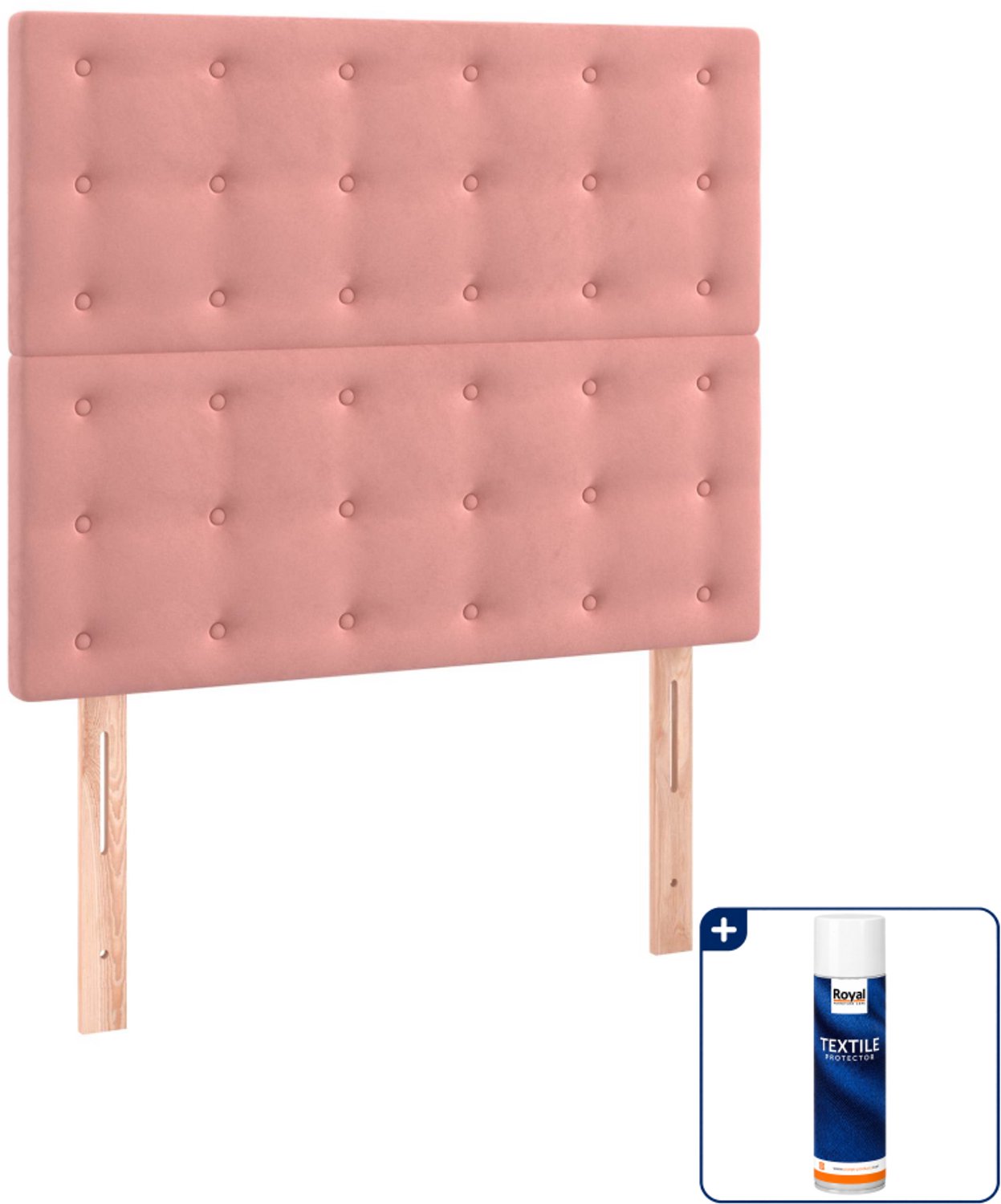 vidaXL bedframe - 120 x 190 cm - fluweel - roze - Inclusief textielbeschermer 500 ml Bruin