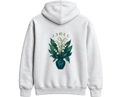 Lelie Hoodie – Mystieke Lelietjes-van-dalen in een Vaas – Natuurlijke Outfit – Unisex Hoodie voor Dames & Heren – Origineel Cadeau