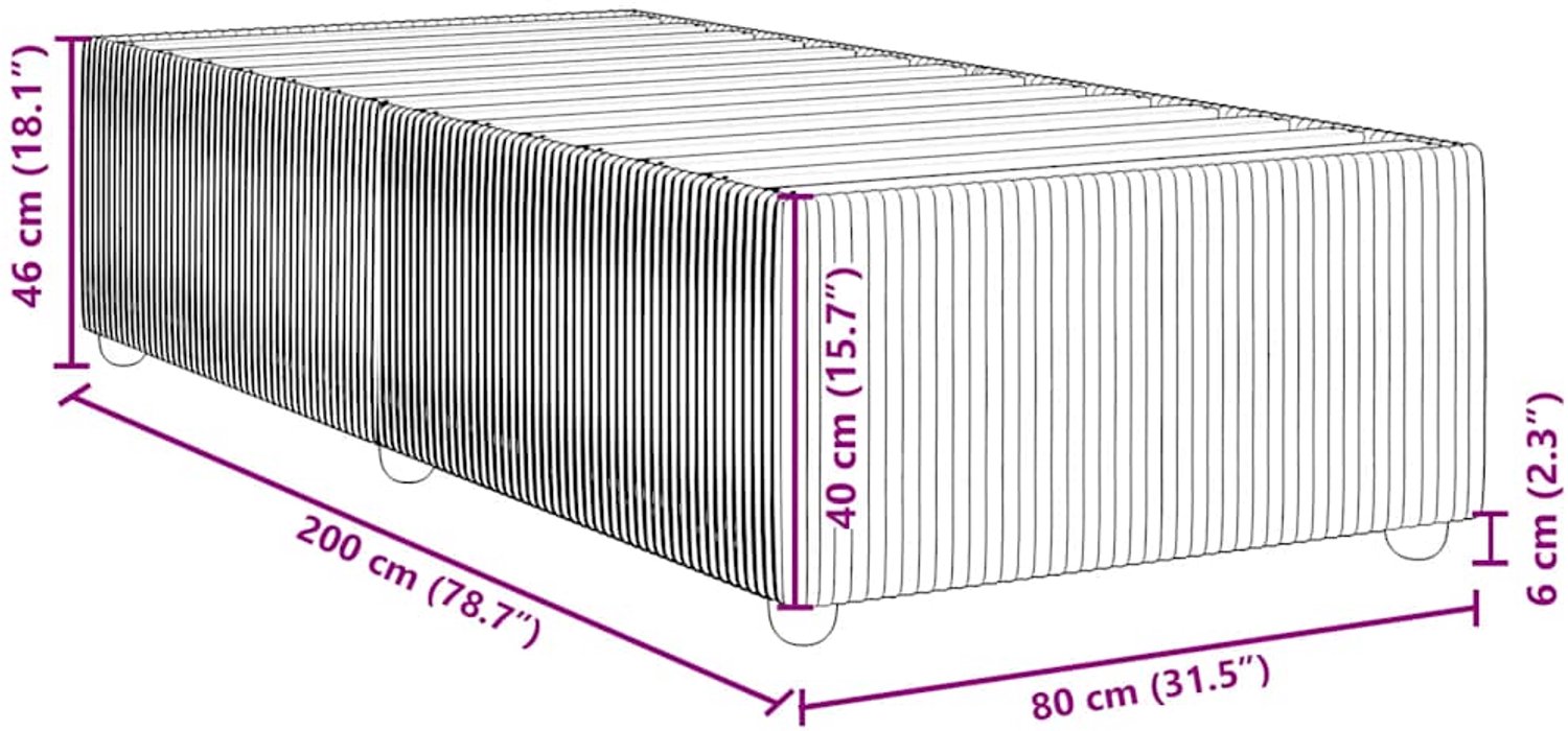 vidaXL bedframe - 80 x 200 cm - stof - donkergrijs - Inclusief textielbeschermer 500 ml