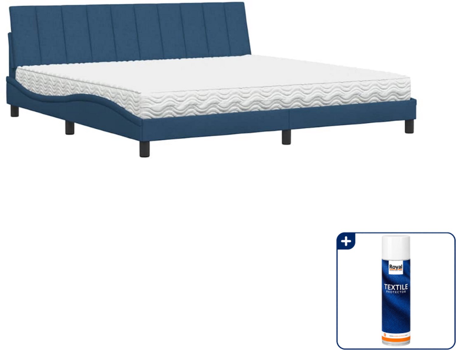 vidaXL Bed Hanko met matras - 200 x 200 cm - blauw - Inclusief textielbeschermer 500 ml Roze