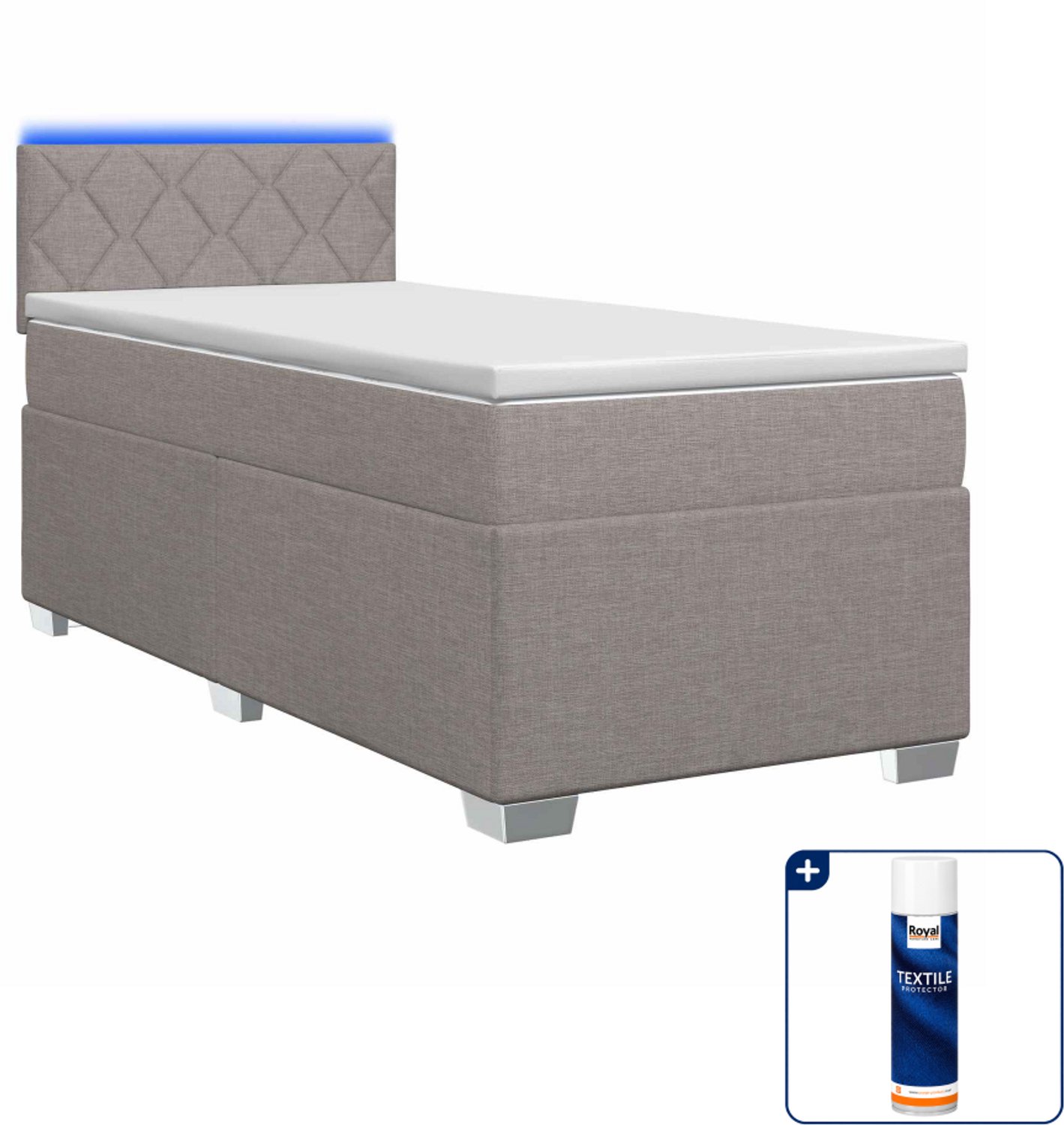 vidaXL boxspring - 80 x 200 cm - taupe - Inclusief textielbeschermer 500 ml