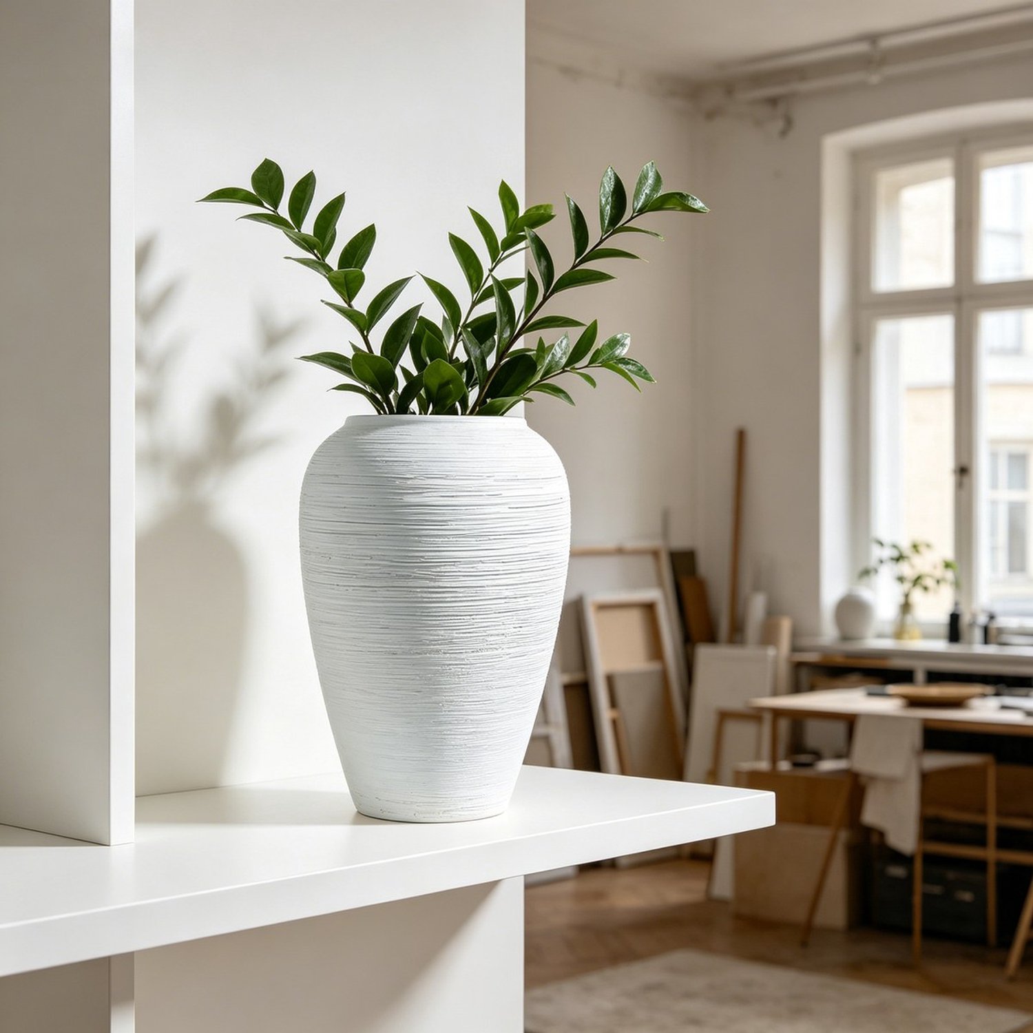 Decoratieve vaas - Keramiek - Wit - 27 cm