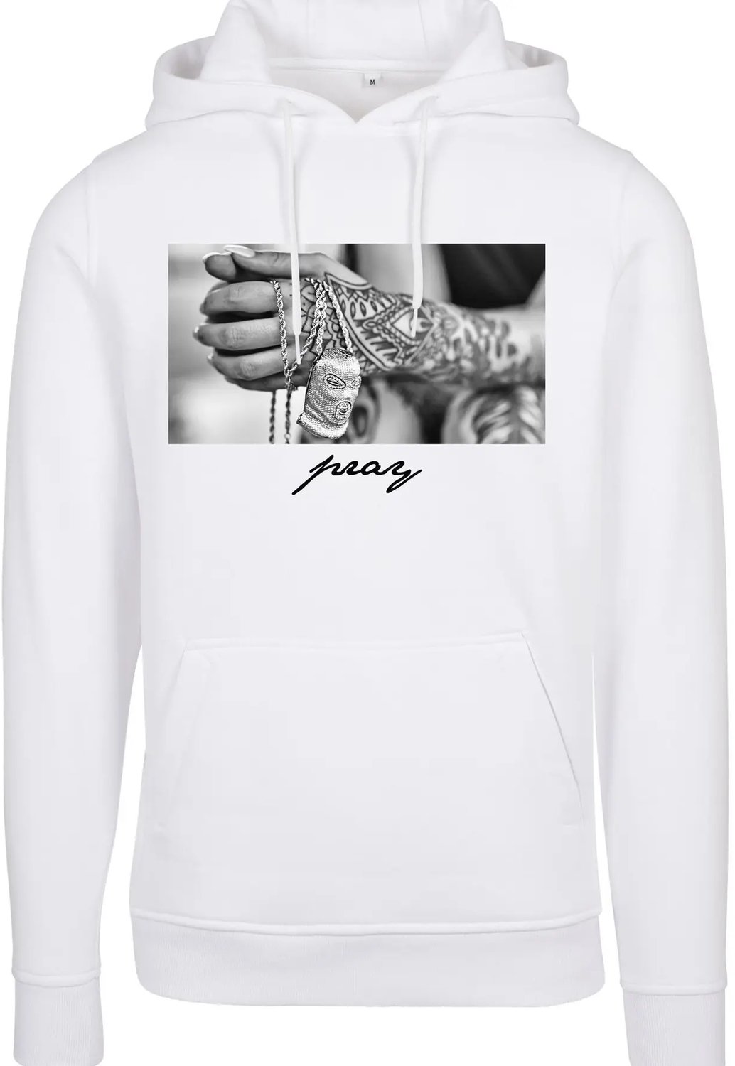 Hoodie Mister Tee pray 2.0 Wit