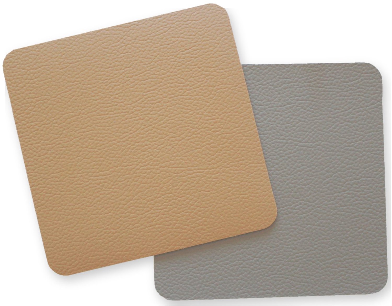 Lunar Onderzetters Set van 6 – Dubbelzijdig Leerlook – Woestijn & Taupe – 10x10 cm – Afwasbaar – Glazenonderzetter