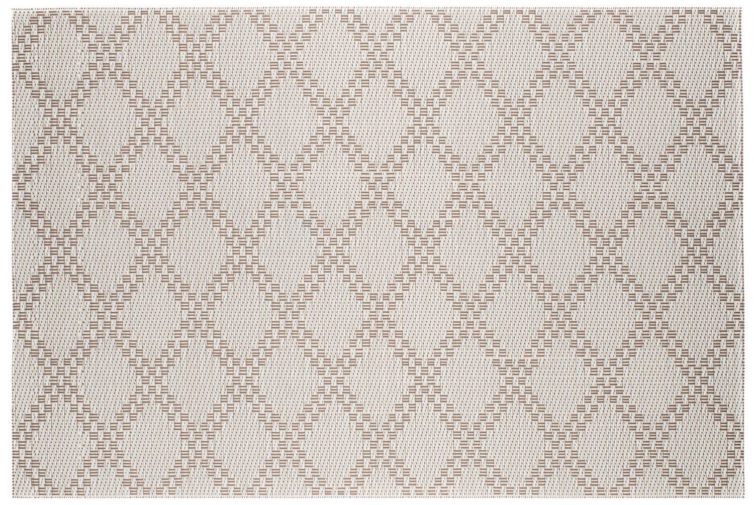 Placemats Set van 4 – Geweven Look PVC – Rhombi Naturel – 30x45 cm – Afwasbaar – Onderlegger & Tafeldecoratie