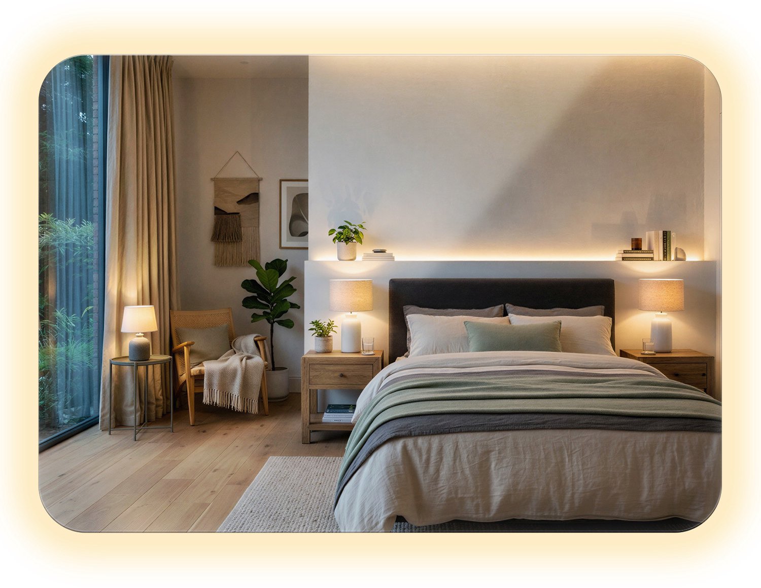 WallMuralia Rechthoekige wandspiegel met afgeronde hoeken - 70x100 cm - Warm LED licht - Spiegel met LED verlichting - Moderne Spiegel - Toiletspiegel Met Licht Warm licht