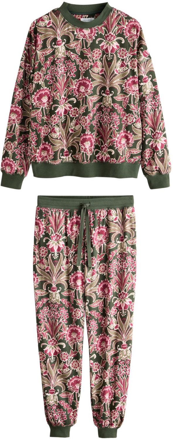 Next Dames - Behaaglijke pyjama met lange mouwen - Tall - Groen Green Floral