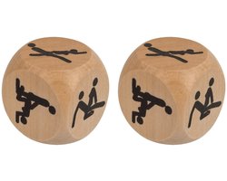 Kamasutra Dobbelsteen - Erotisch Spelletje - Hout - 3x3 cm - 2 Stuks