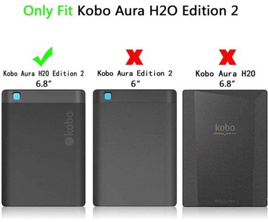Case for Kobo Aura H2O Edition 2 E-reader 6.8 inch - Case shell tabletcover DD — afbeelding 2