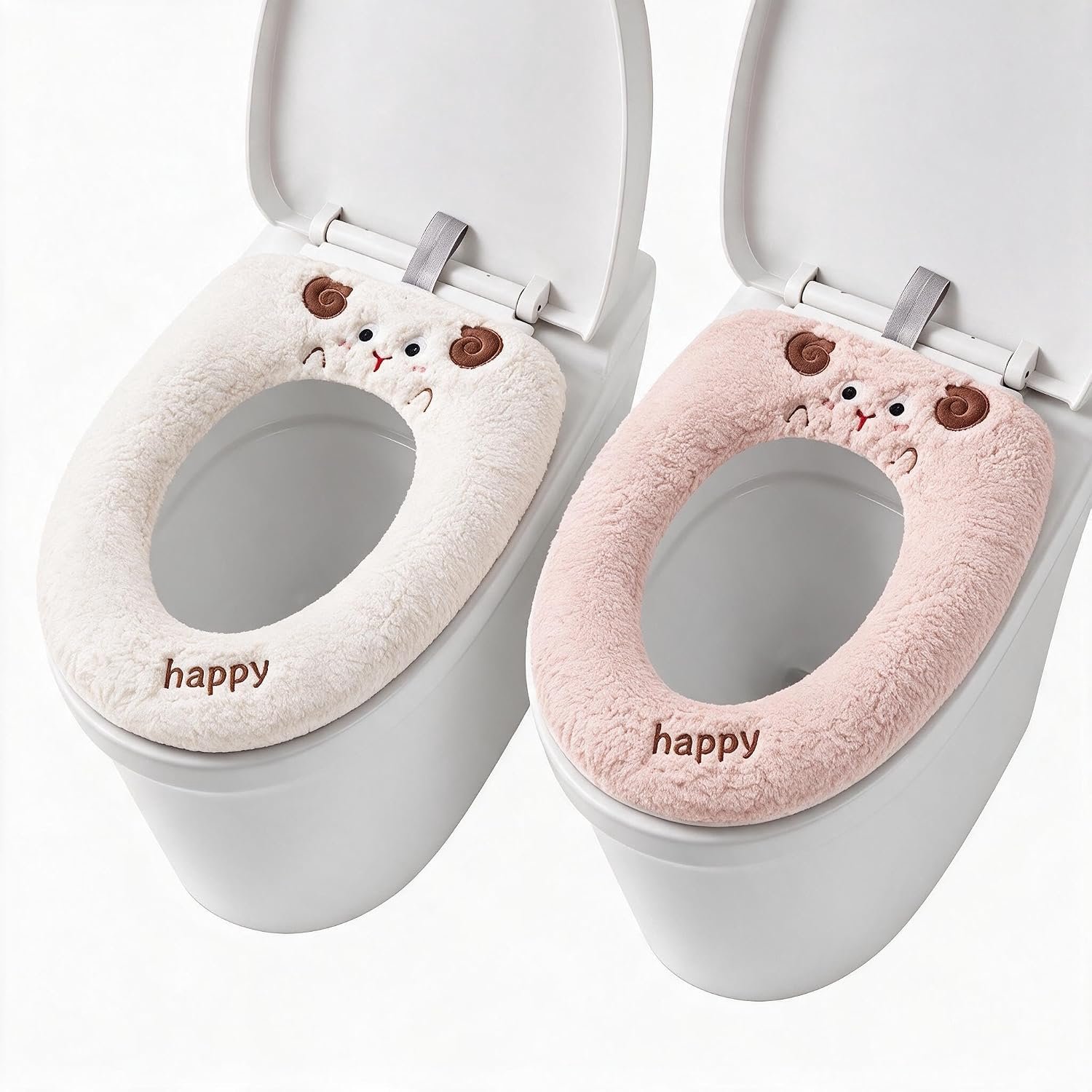 2 Stuks - Toiletverkleiner - Toiletbrilhoes - Badkameraccessoires - Toiletbril Cover - Ritssluiting - Wcbrilhoes - Universele pasvorm - Herbruikbaar - Wc hoes - Dik en warm - Waterdicht en vlekbestendig