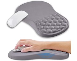 Muispad met polssteun en massage-ontwerp – Ergonomische muispad – Grijs