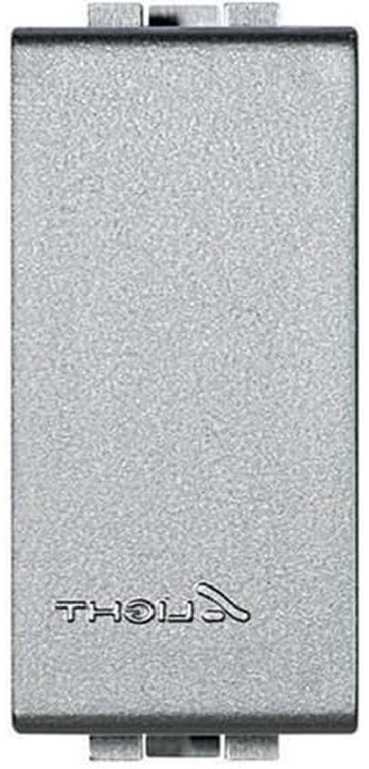 Blinddeksel - Afdekplaat voor valse toets - Afwerking stopcontact - Eén module - 11 x 8 x 3 cm - Grijs zilver