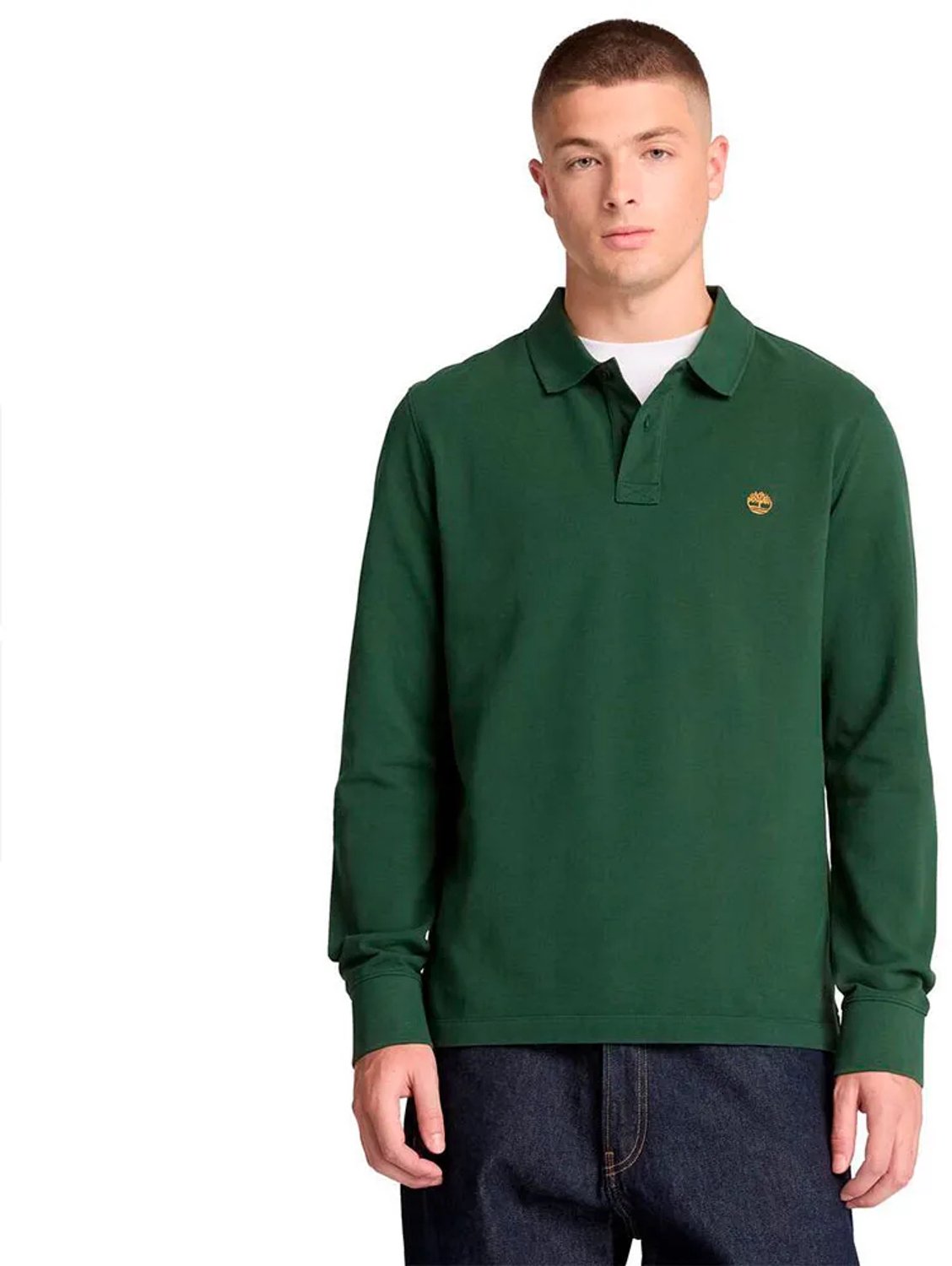Timberland Millers River Pique Lange Mouw Poloshirt L Man Sycamore