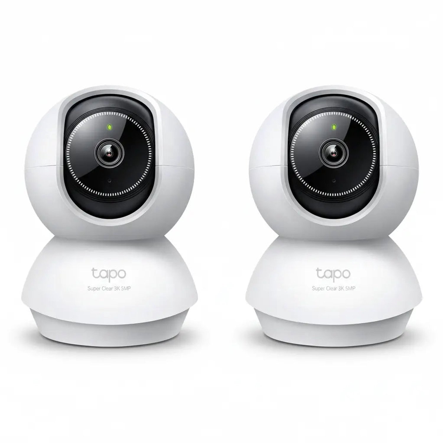 Tapo C230 Beveiligingscamera Binnen 2-pack - Bundelvoordeel - 3K 5MP - Starlight Sensor - 360° Draaibaar - Automatisch Volgen - Persoons-, Huisdier- & Voertuigdetectie - Huildetectie - 12m Nachtzicht - 99 dB Sirene - Privacyzones - microSD tot 512GB