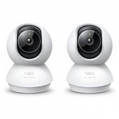 Tapo C230 Beveiligingscamera Binnen 2-pack - Bundelvoordeel - 3K 5MP - Starlight Sensor - 360° Draaibaar - Automatisch Volgen - Persoons-, Huisdier- & Voertuigdetectie - Huildetectie - 12m Nachtzicht - 99 dB Sirene - Privacyzones - microSD tot 512GB