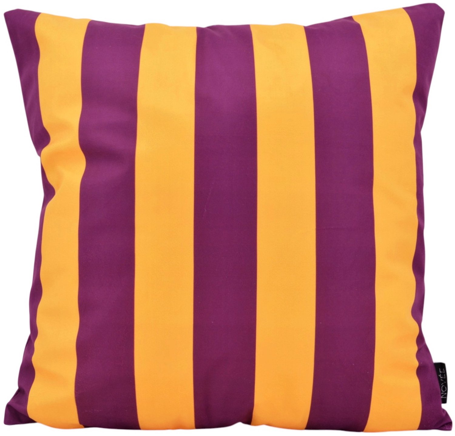 NOVÉE Streep Aubergine/Okergeel Kussenhoes | 45x45 cm | Katoen/Polyester paars