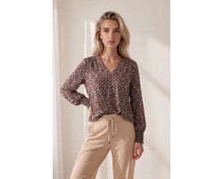 MI PIACE - Travel Top Knotted Harvest Ikat Print 202898 Espresso - Maat : 3XL