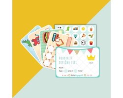 Beloningssysteem voor kinderen - Stickerkaarten voor pipi - Zindelijkheidstraining - Inclusief pipi-diploma - 20 kaarten, 120 stickers
