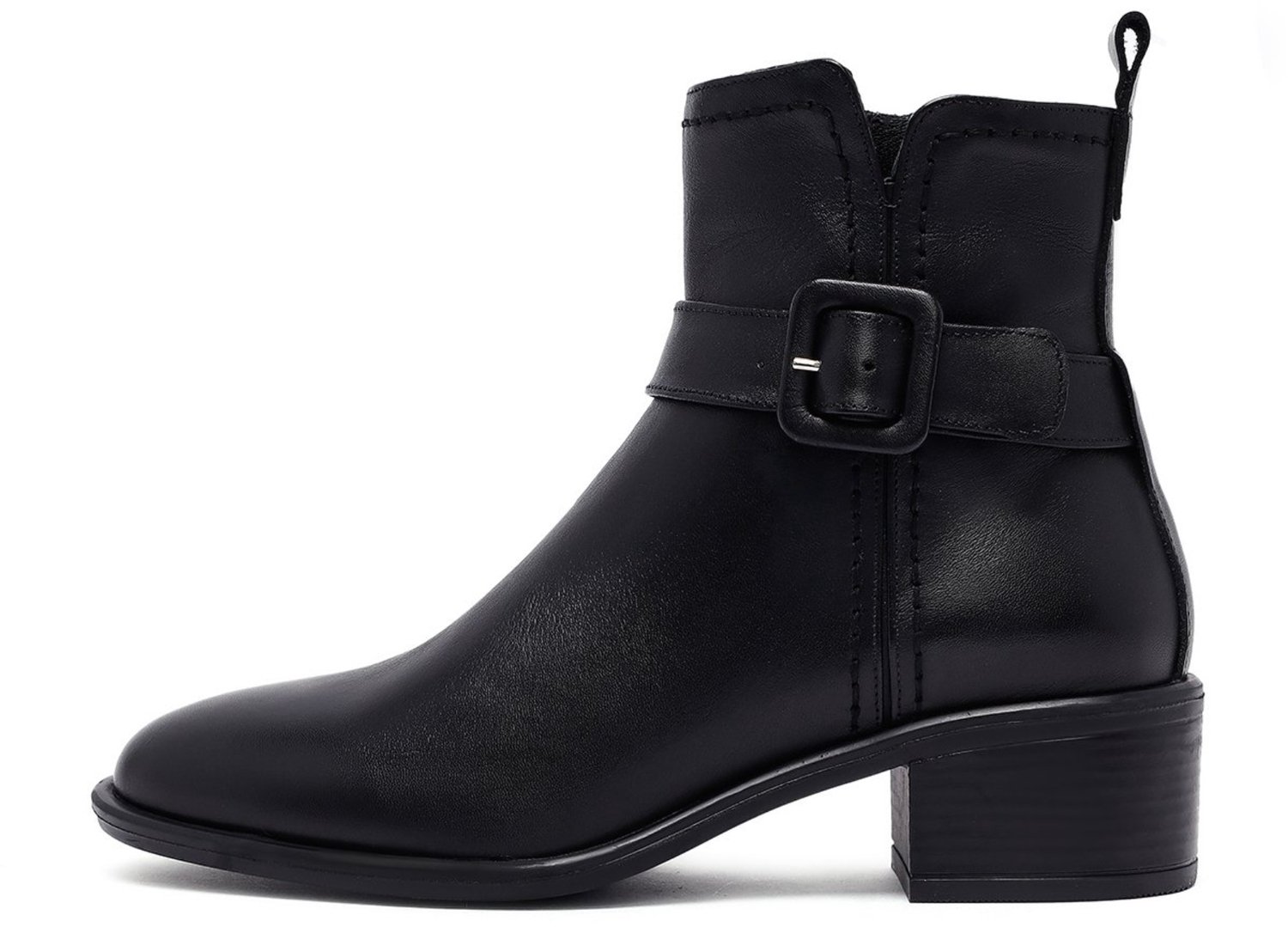 DERIMOD Heeled Ankle Boots Leather Heeled Ankle Boots