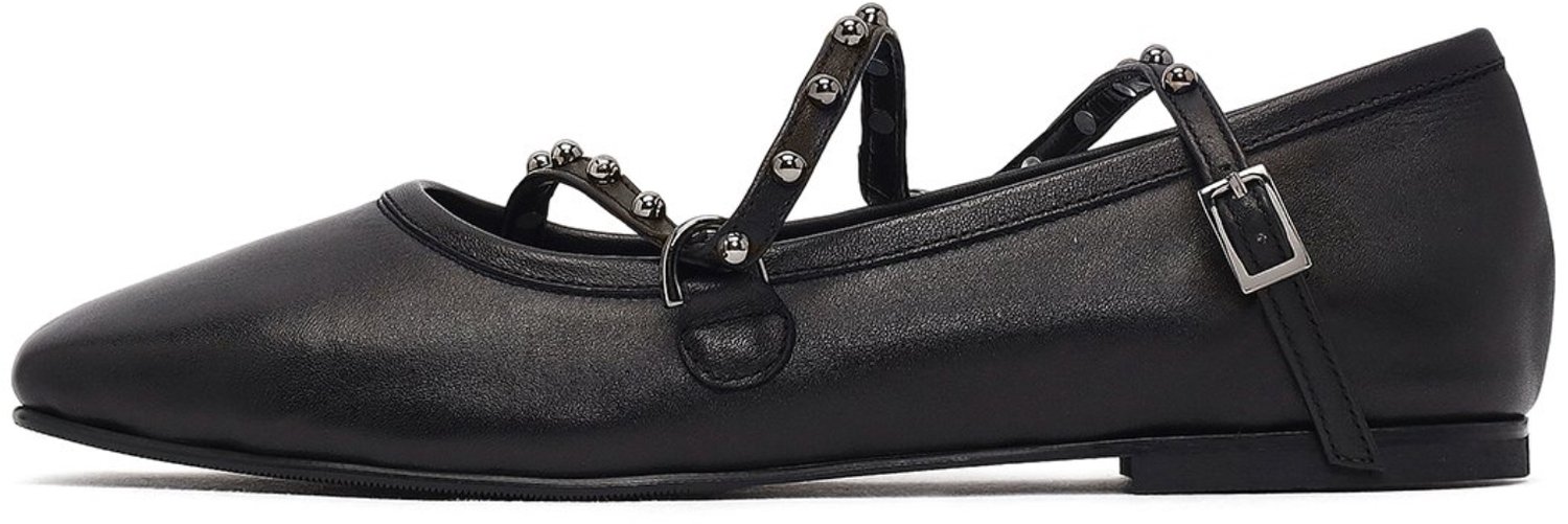 DERIMOD Ballerina Shoes Leather Ballerina Shoes