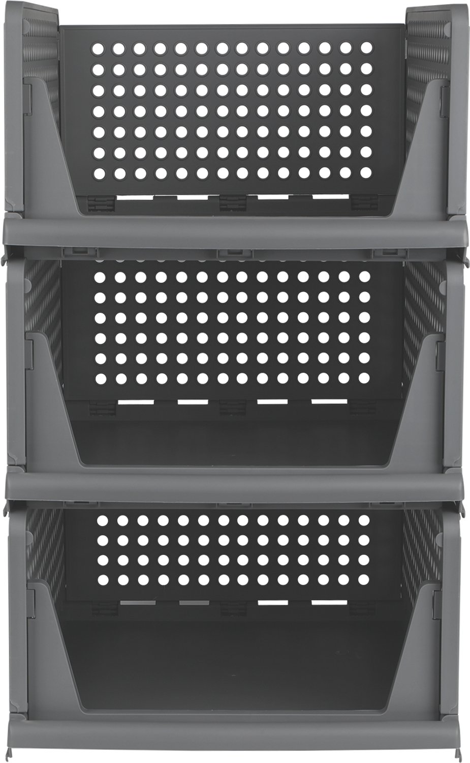 PIPIPOXER Kast organizer - Organizer - Set van 3-Opberger - Kledingkast Organizer - Stapelbaar - Uittrekbaar - 33x 42 x 54cm - Grijs