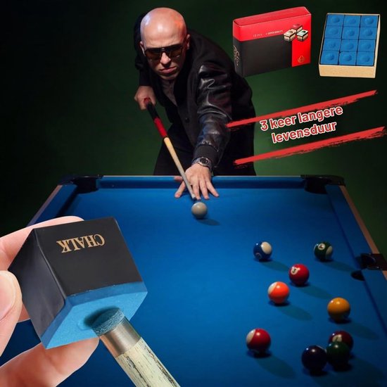 Biljartkrijt 12 Stuks Blauw - Pool Keu Krijt - Gips - Fijn Punt - Duurzaam - Voor Beginners En Professionals — afbeelding 4