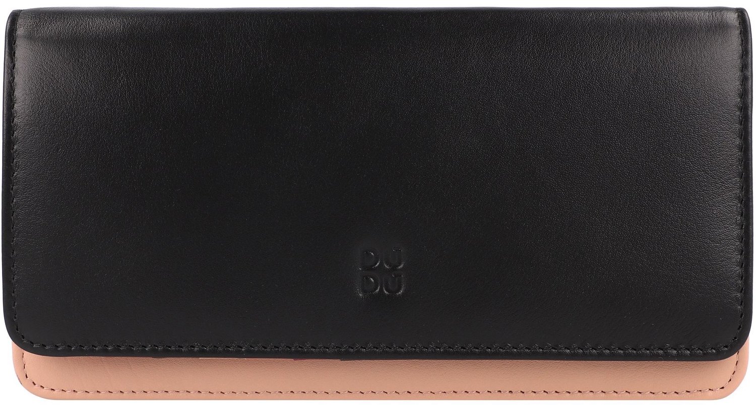 DuDu Canarie Portemonnee RFID-bescherming Leder 17.5 cm - Dames - Horizontaal - schwarz