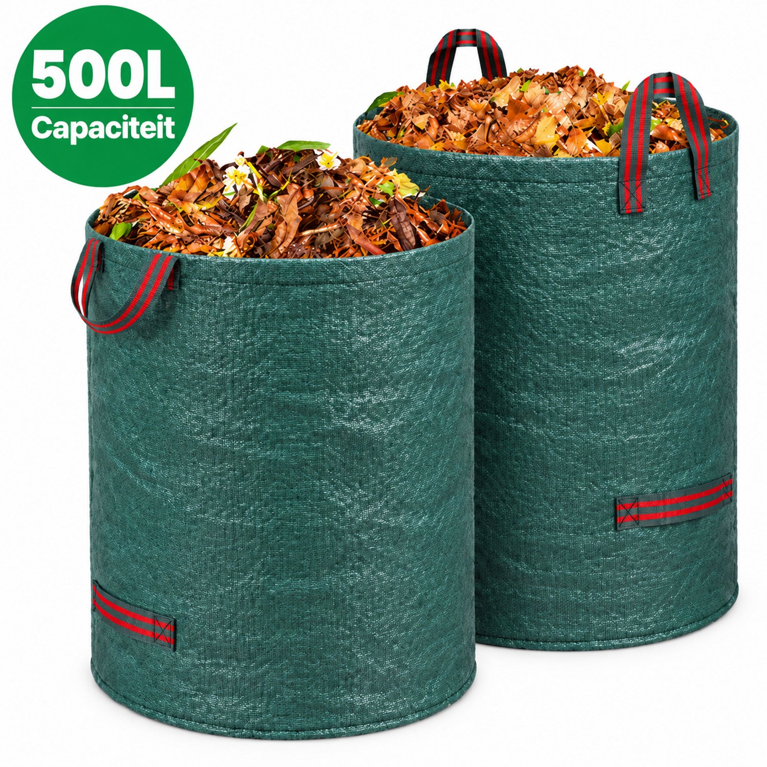 Lifhelpe Tuinafvalzak XL, 500 liter - Set van 2 stuks, Bladzak Compostzak Tuinzak voor bladcompost