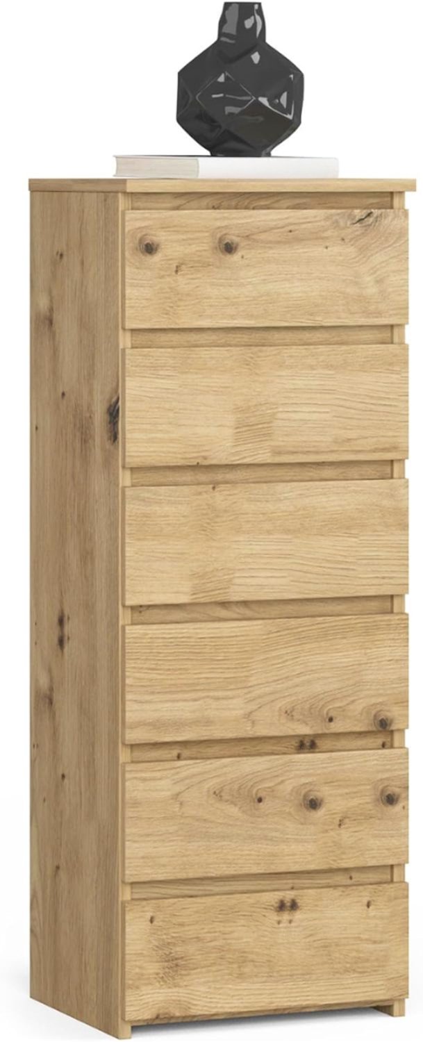 SNJY® Ladenkastje - Ladeblok - Ladekast - Nachtkastje - 6 Laden - 35D x 40B x 109H cm - Bruin