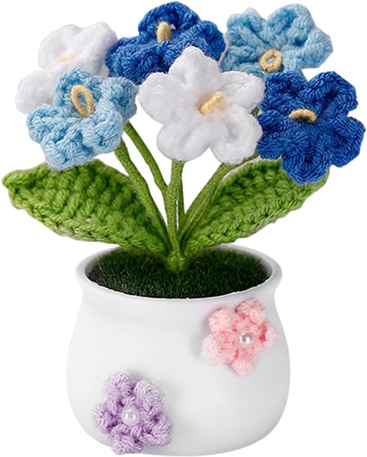 Gehaakte bloemen boeket - blauw kleurverloop B - handgemaakt - ideaal voor Moederdag - ServiceTopper