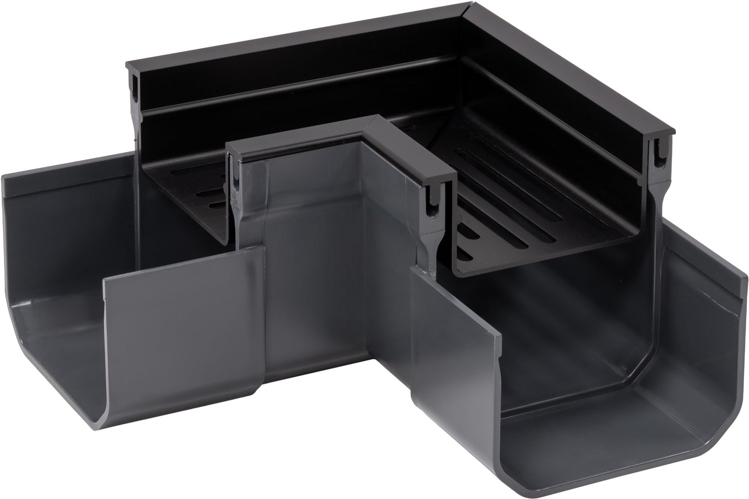 Hoekstuk Voor Lijngoot Voor Grind Zwart 145 x 145 mm