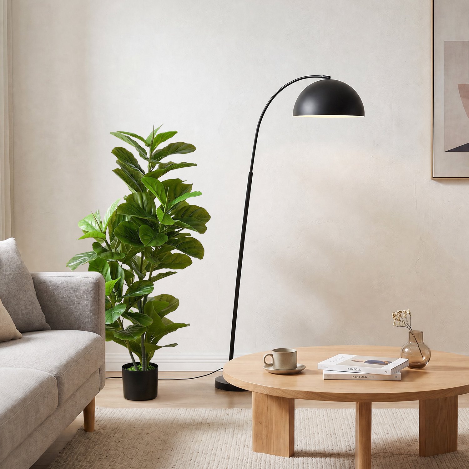 Homona Kunstplant Ficus - 110 cm hoog - Met 90 bladeren en pot - Groen