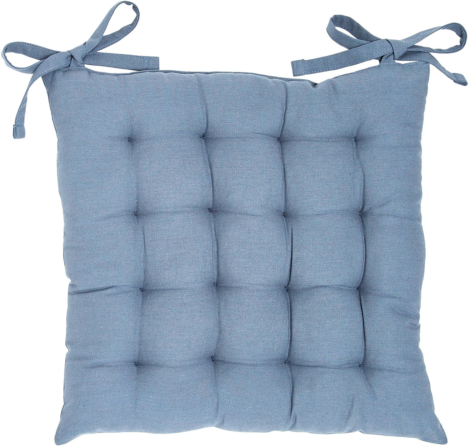 Today - Stoelkussen - Katoenen stoelzitting COMFORT, met strik, 38 x 38 cm - lichtblauw