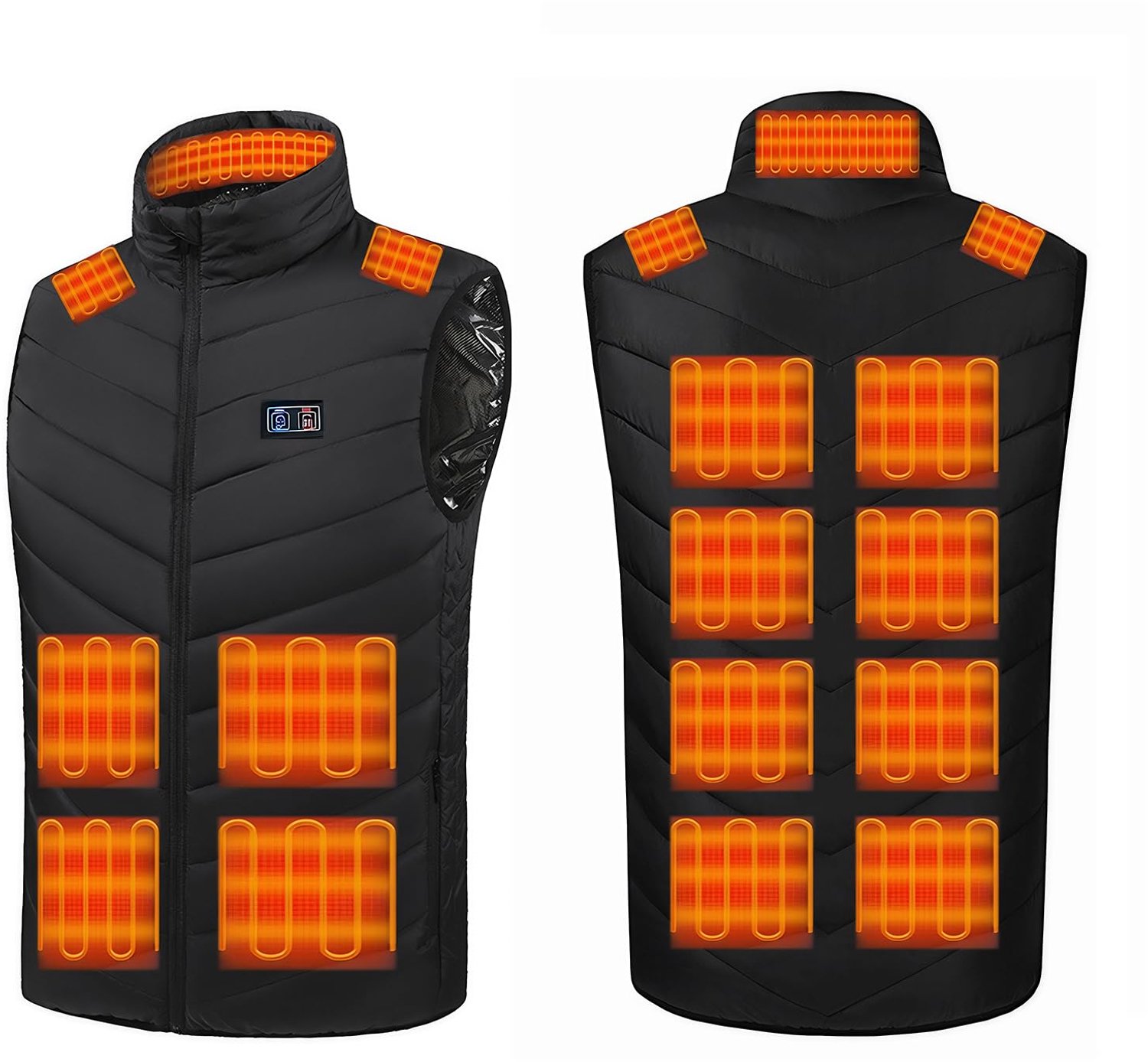 Verwarmd Vest Heren Elektrisch Verwarmde Bodywarmer 5 Verwarmingszones van Grafeen 3 Warmtestanden Voor Motor Vissen Skiën en Buitenactiviteiten Standard