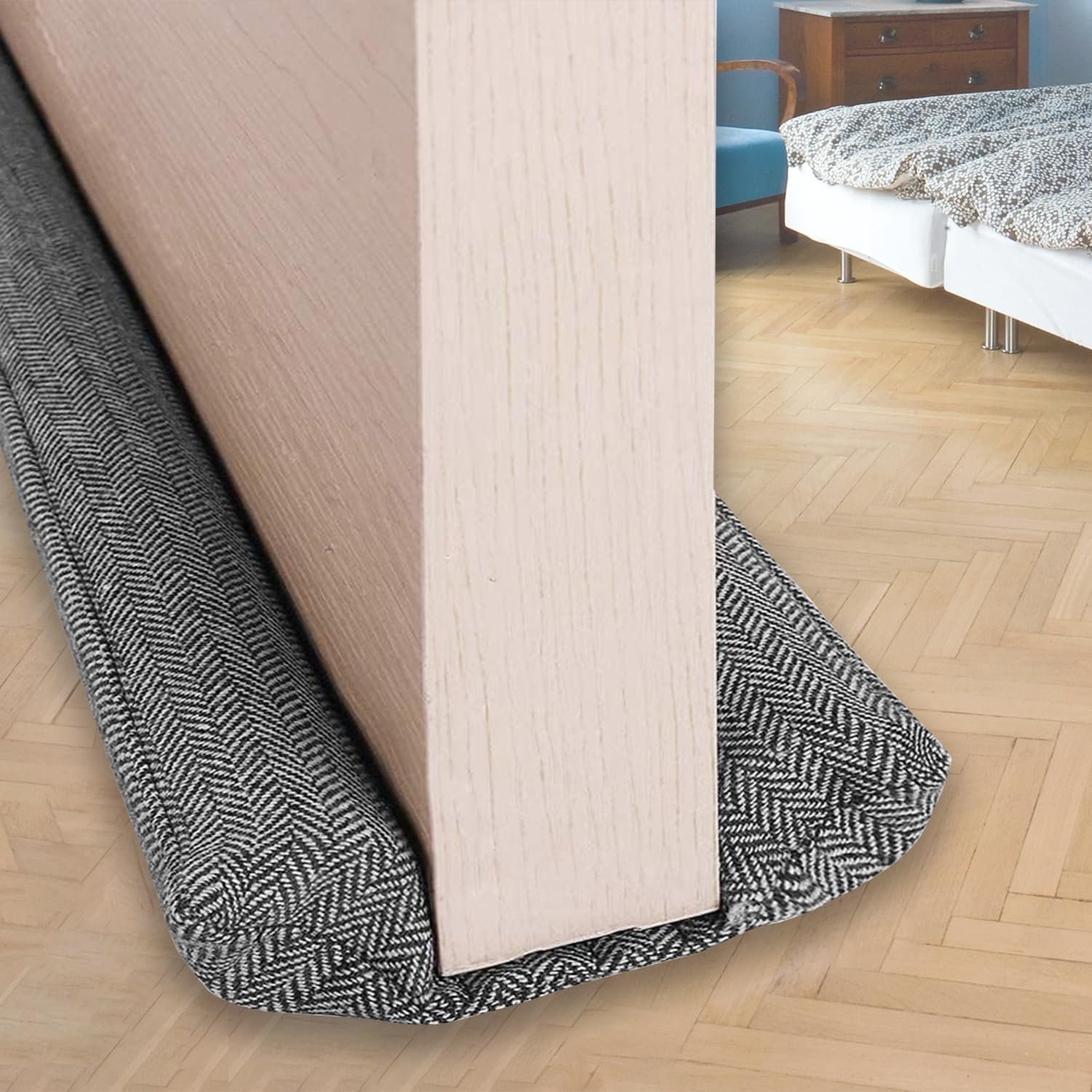 Winddichte strip voor de onderkant van de deur – Afdichtingsstrip voor deurnaden – Verstelbaar – Geluidsisolatie en -reductie – Bescherming tegen wind en stof – Blokkeert licht en lucht – 4 cm x 92 cm – Donkergrijs