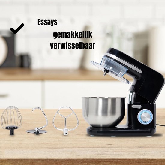 Levo® Mixer met mengkom - Mixer - Mixer met mengkom keukenmachine - zwart- 37cm x 24cm x 32cm van Levo — afbeelding 3