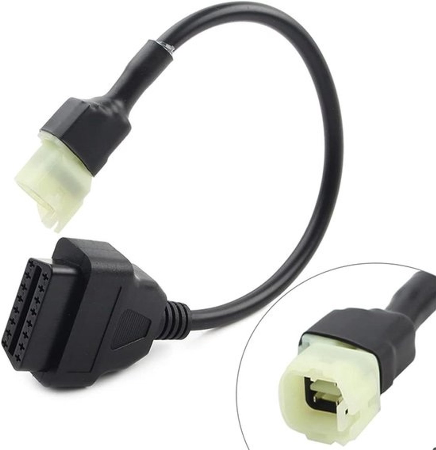 Motorfietsdiagnosekabel - OBD-adapter - Motor uitlezen - 4-pins naar 16-pins - 2017 modellen - Zwart