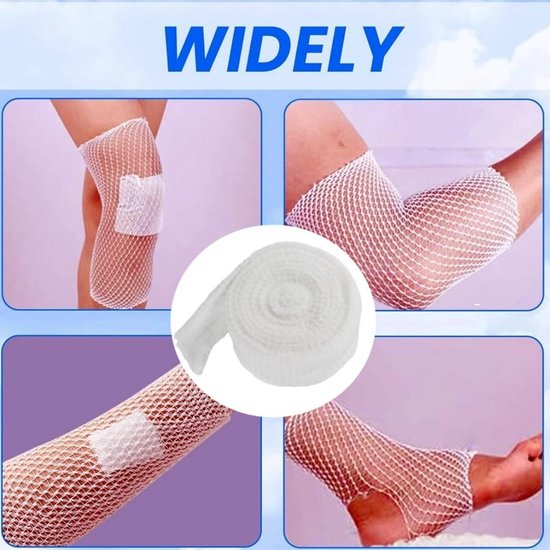 Elastische Buiskous voor Wondverzorging, Compressie en Ondersteuning - 2m x 3.8cm Mesh Verband voor Arm en Been — afbeelding 3