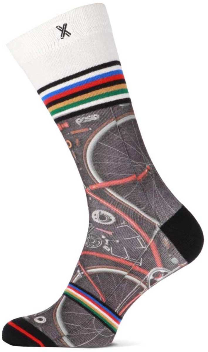 XPOOOS heren sokken bikestripe multi
