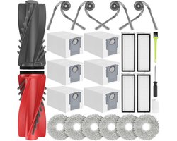 Edge S5A / Qrevo S5V Accessoires voor Roborock Qrevo Curv/Qrevo Edge/Qrevo Curv S5X / Qrevo 5AE Reserveonderdelen 6 Zakken 2 Hoofdborstels 4 Filters 6 Doekjes 4 Zijborstels