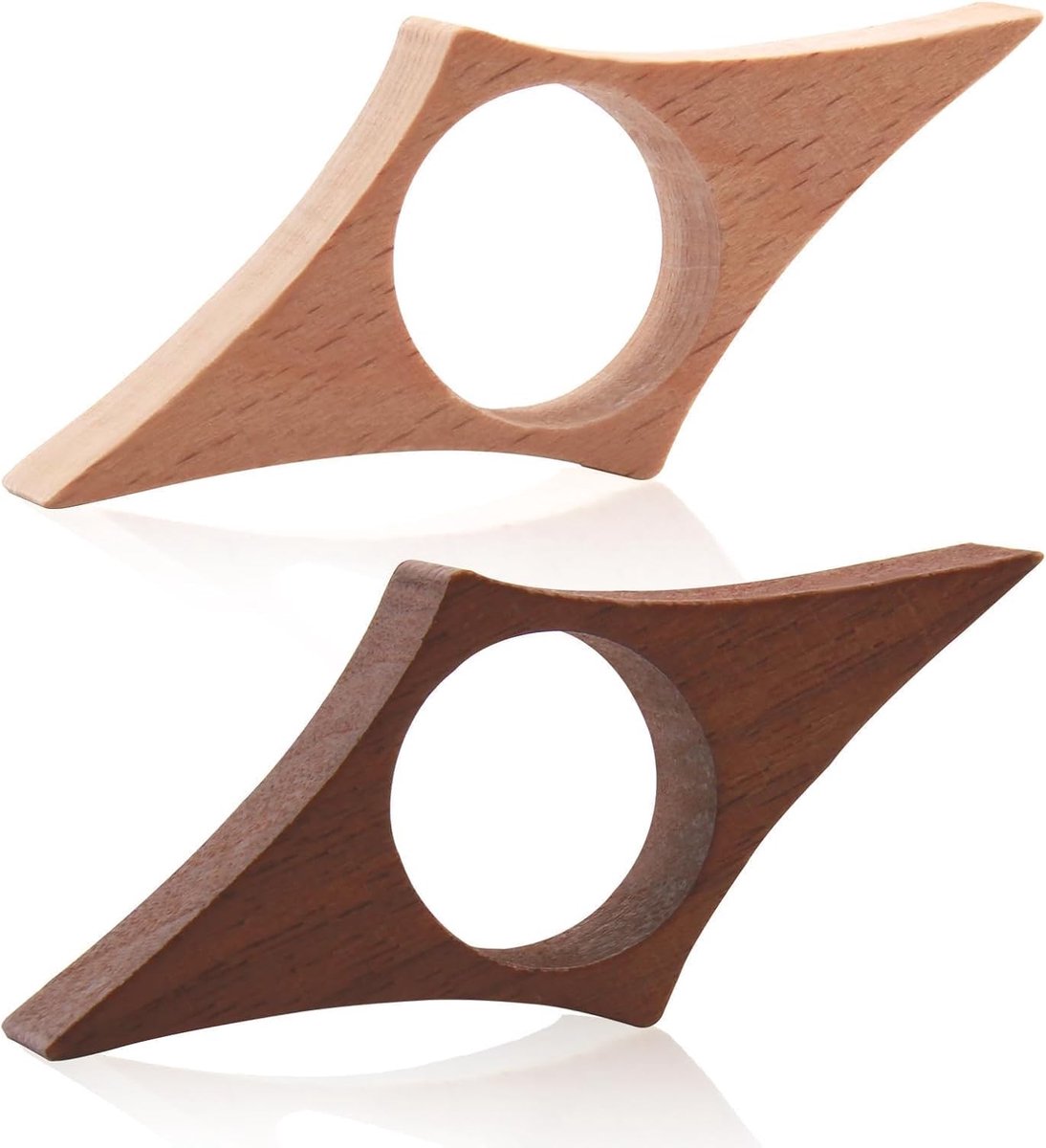 2 stuks boekenhouders voor duimen, 25 mm, boekenbladwijzers van hout, duimring, zijhouder, leesaccessoires, geschenken voor boekliefhebbers, lezers en leraren, beuken en walnoot