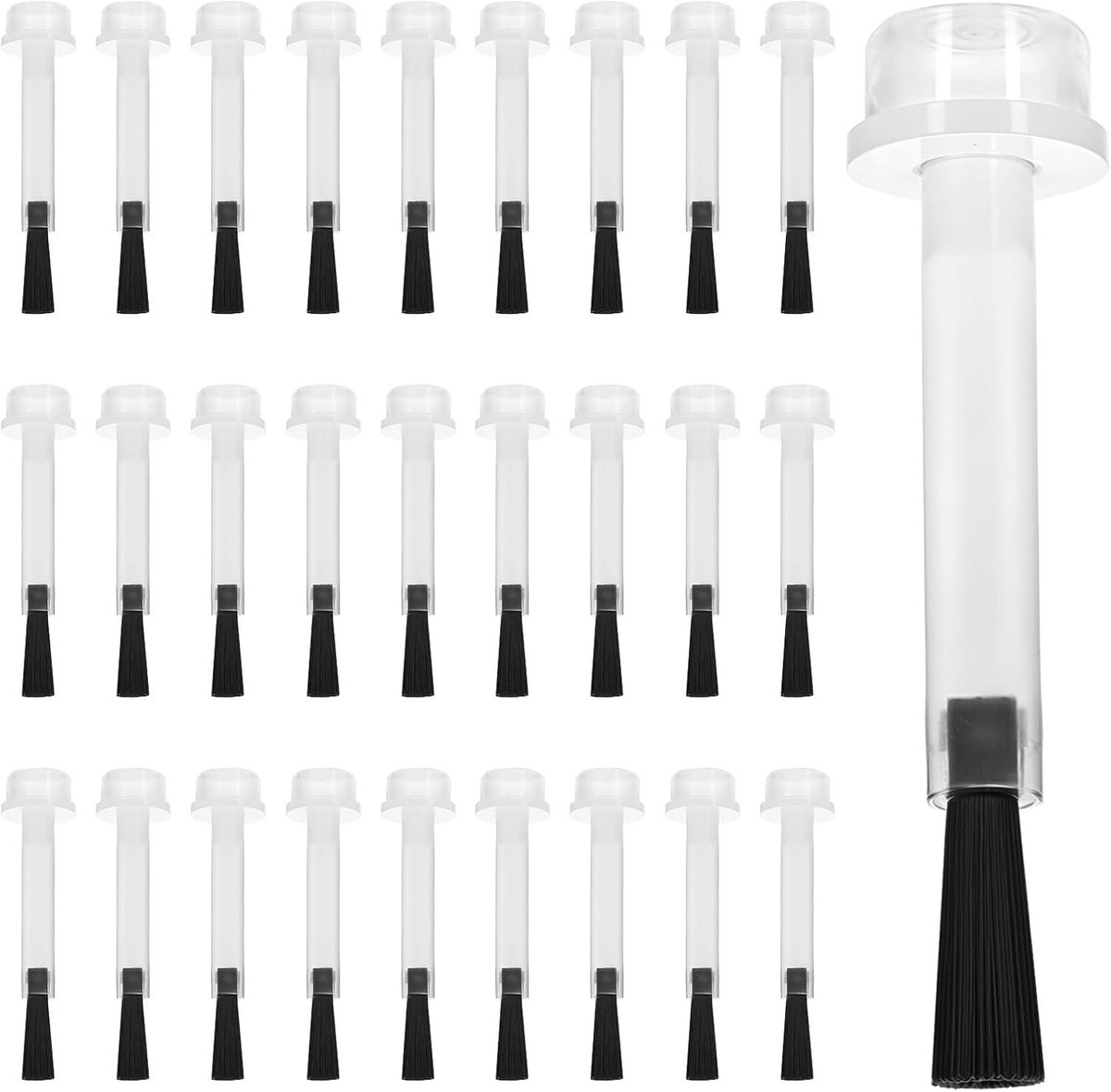 30 stuks nagellak-vervangingskwasten, wegwerp-nagelkunst kwastenset, dippoeder, vloeibare vervangende kwast, manicureset, nagellak, vervangende kwast, fijne zachte borstelharen voor