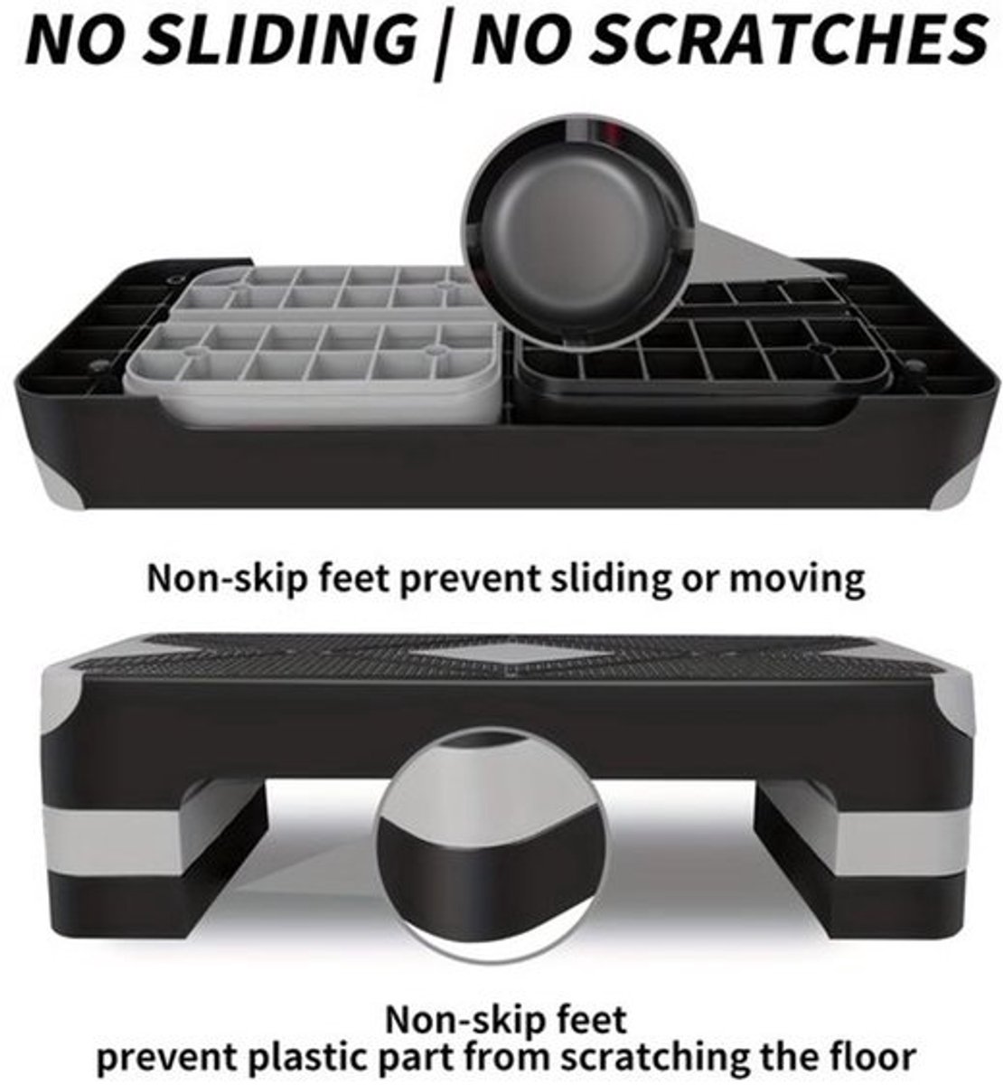 Fitnessbank – Halterbank – Trainingsbank – Buikspierbank – Bench Press Bank – Verstelbare Hoogte – Aerobics Step Platform – Antislip Voetpads – Duurzaam IJzer – Compact & Draagbaar – Grijs