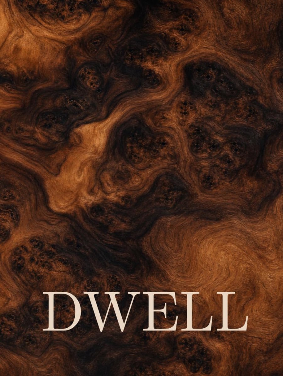 DWELL: Oversized Decorative Coffee Table Journal for Display, Rich Walnut Burl Texture, Warm Grounding Home Styling - ShopVlot