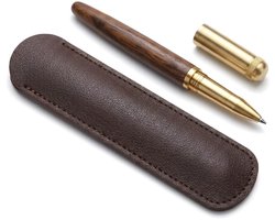 Ainy - Luxe Houten Balpen incl. extra balpennen vulling & chique pennen hoes - elegant en stijlvol pen cadeau voor vrouwen - (niet geschikt voor Parker Jotter rollerbalpen of Waterman rollerbalpennen vulling)