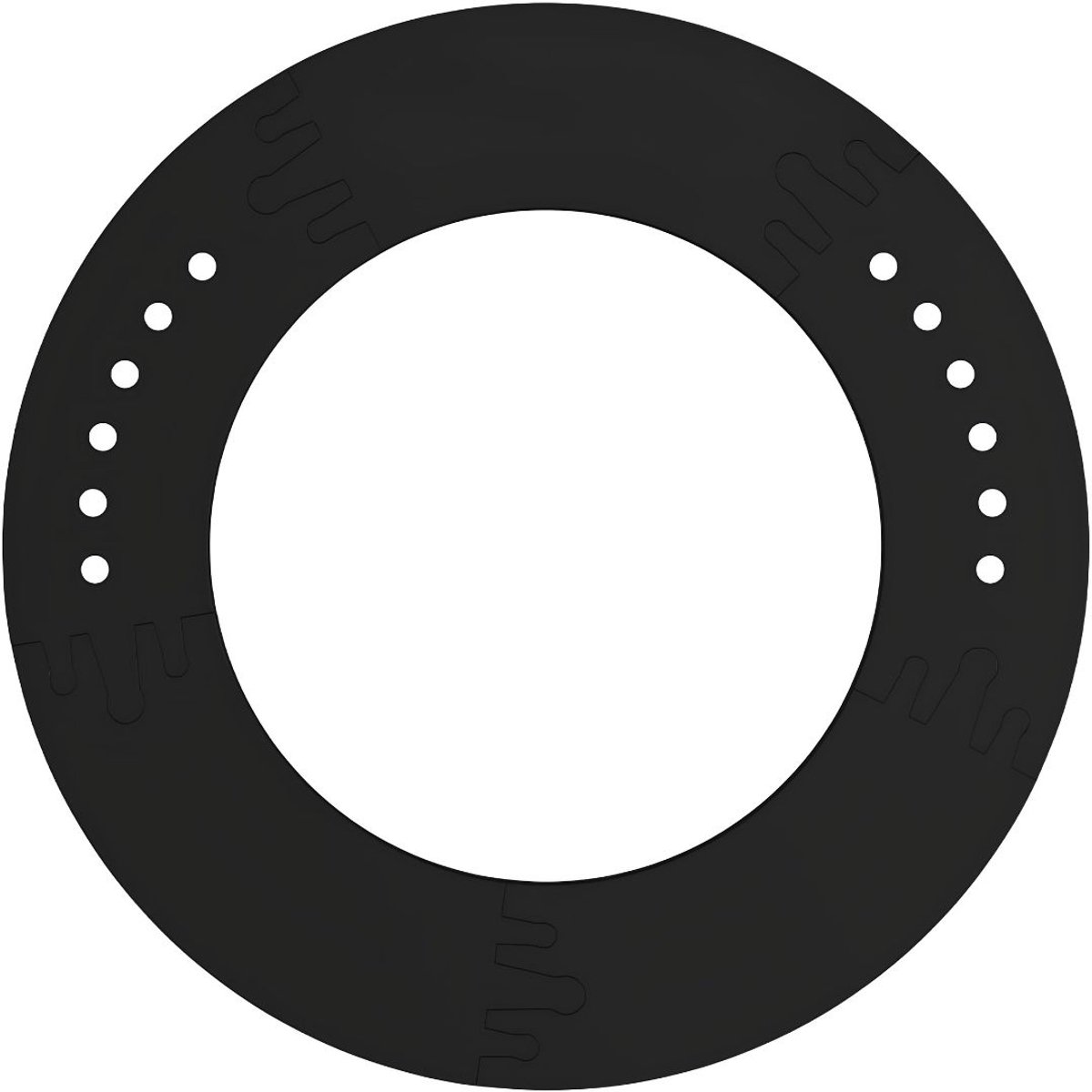 KIRA® Dartsurroundring - Beschermrand voor Dartbord - Muurbescherming & Dart Catch Ring - Zwart - 75cm x 15cm x 75cm