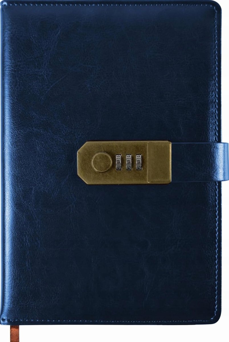 Zwart PU Leder Dagboek met Cijferslot A5 - 200 Pagina's