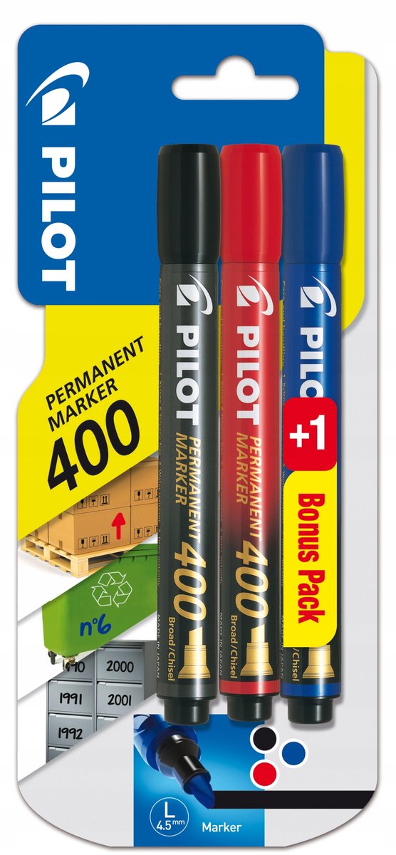 Pilot SCA-400 Permanente Markers Set 2+1 (Zwart/Rood/Blauw)